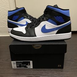 Nike Air Jordan 1 Mid White Black Racer Blue Men’s Size 11.5 US !!! READ DESCRIPTION❤️ 