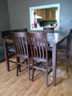 High dinner table with chair