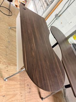 4 Modern Executive Office Desks – Walnut & Chrome – Commercial Quality - $200 (Kendall)