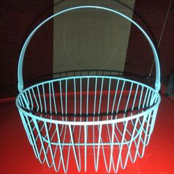 Turquoise metal basket