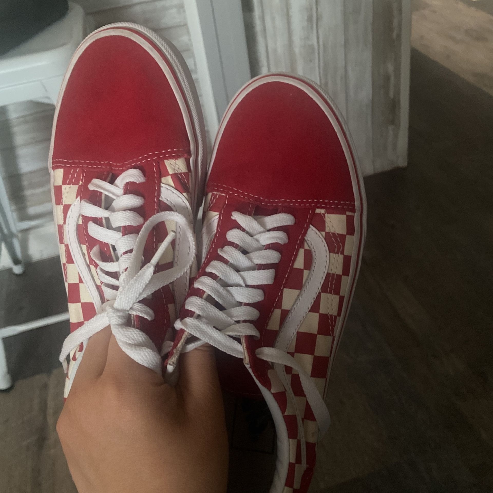 Red Checkered Vans