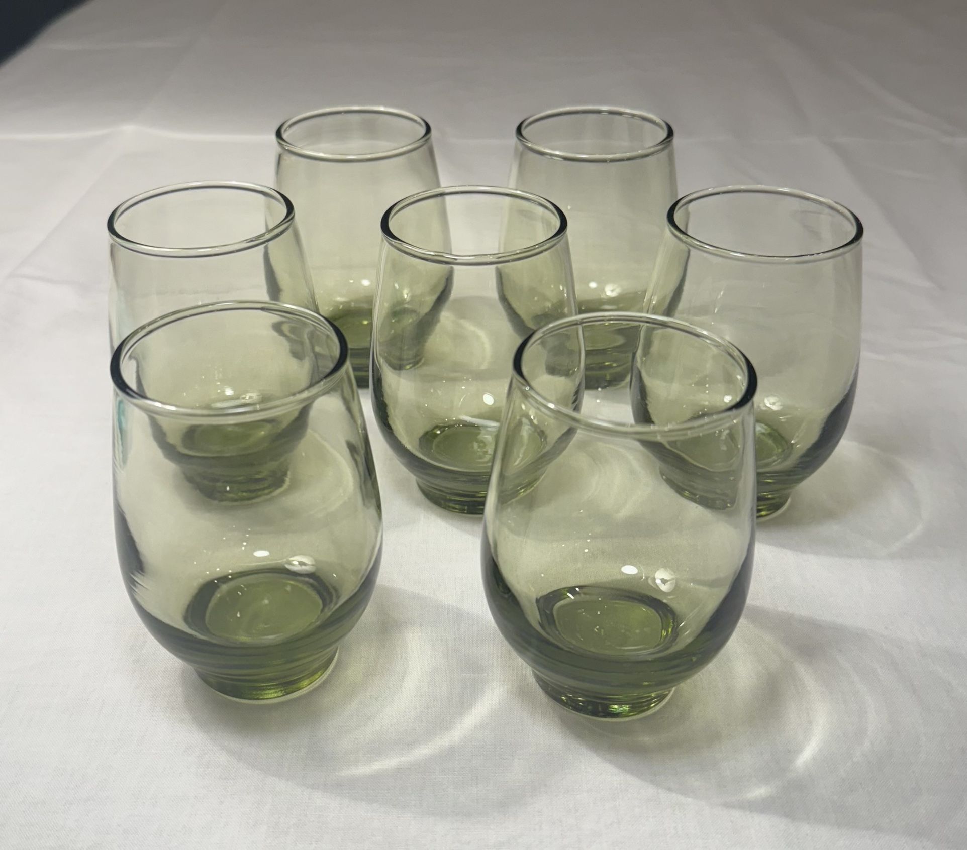 Vintage Green Juice Glasses 