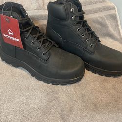Wolverine safety toe work boots new in box. Mens size 12M us, Carlsbad, black 6"
