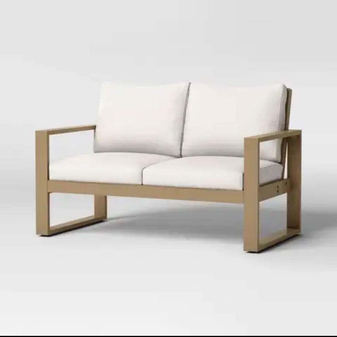 Esker recycled Resin Outdoor Patio Loveseat Brown - Threshold