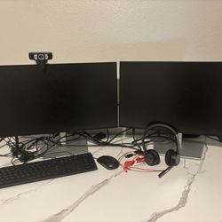 Full Home Office Computer Setup – 2 Dell Monitors + Accessories 