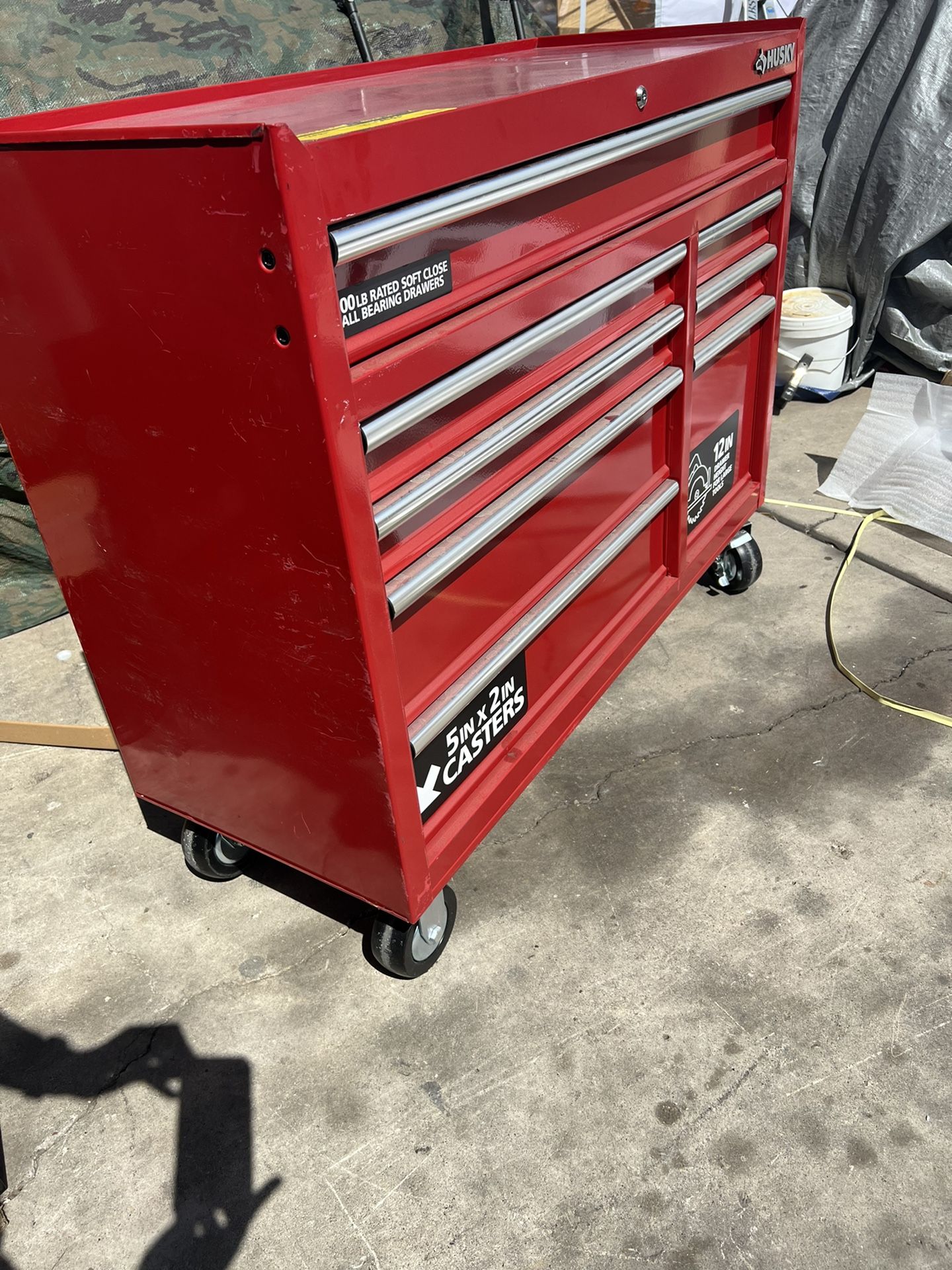 Husky 46 in W x 18.1 in D 8 Drawer Tool Chest in Red for Sale in