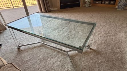 Glass top coffee table