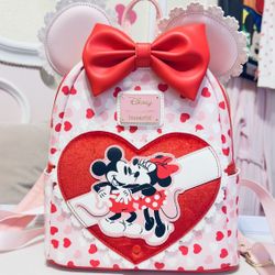 Loungefly Disney Mickey & Minnie Valentine's Day Ears Chocolate Scented Mini Backpack