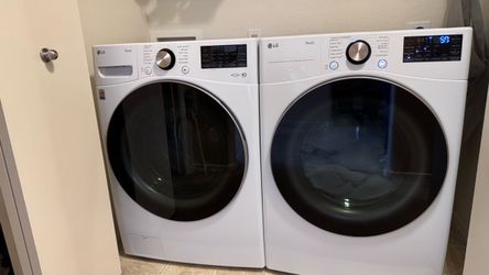 LG ThinQ Front-Load Washer and Dryer Set