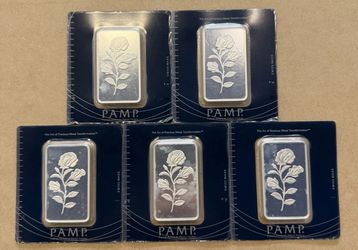 100 Gram Silver Credit Suisse Pamp Bars Sequential Low Serial Numbers