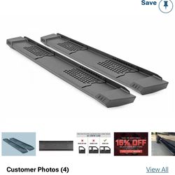 Rough Country HD2 Running Boards; Black