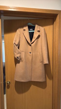Zara Masculine Style wool blend Camel Coat