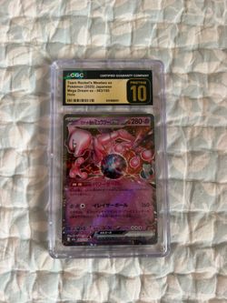 CGC 10 PRISTINE Pokemon Mega Dream JP Team Rocket's Mewtwo ex Holo #063/193