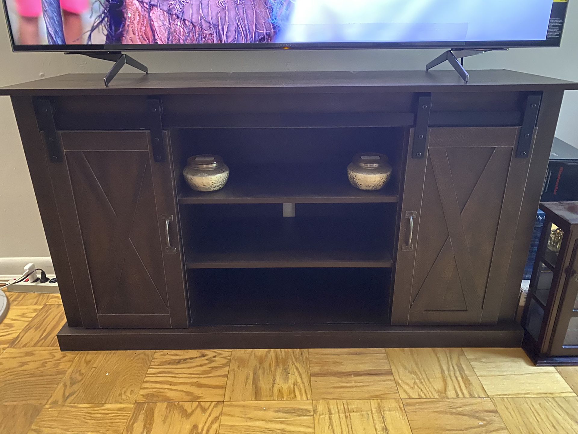 New Fully Assembled Barn Style TV Stand Console