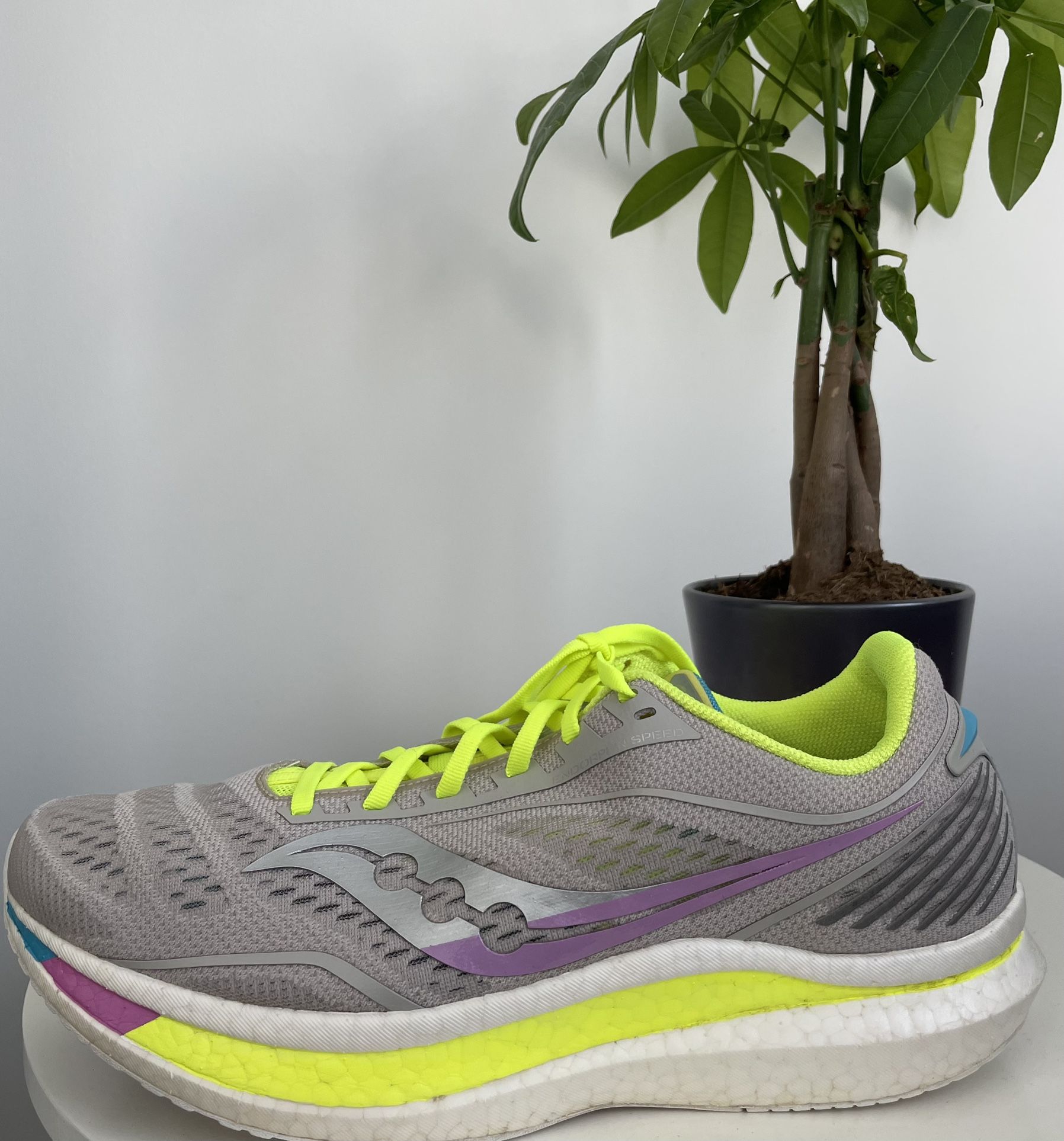 Saucony Endorphin Speed Running Shoes Stone/Citron Men's 13