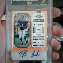 2022 Justin Linderbaum Rookie Ticket Auto /50