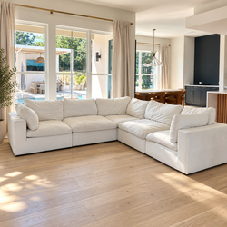 RH oversized White Cloud-Style Sectional Sofa | Deep Seat L-Shaped Couch