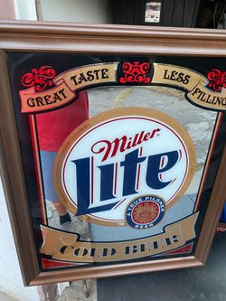 Beer sign Miller Lite Mirror Frame Beer sign MAKE AN OFFER!
