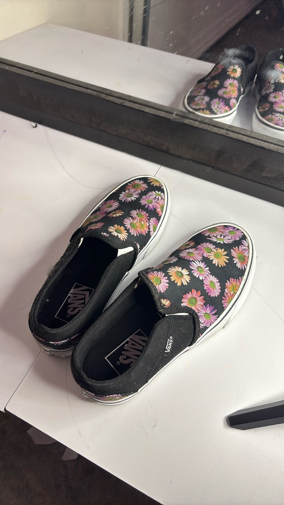 VANS Slip On Shoes With Sunflower Design