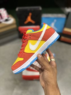 Men’s 8, Woman’s 9.5 - “Bart Simpson” Nike Dunk Low’s 🤡