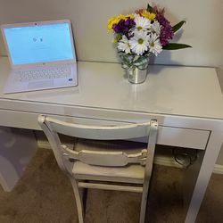 Adorable White desk and Chair 