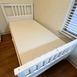 Twin Size Bed with Memory Foam Mattress 