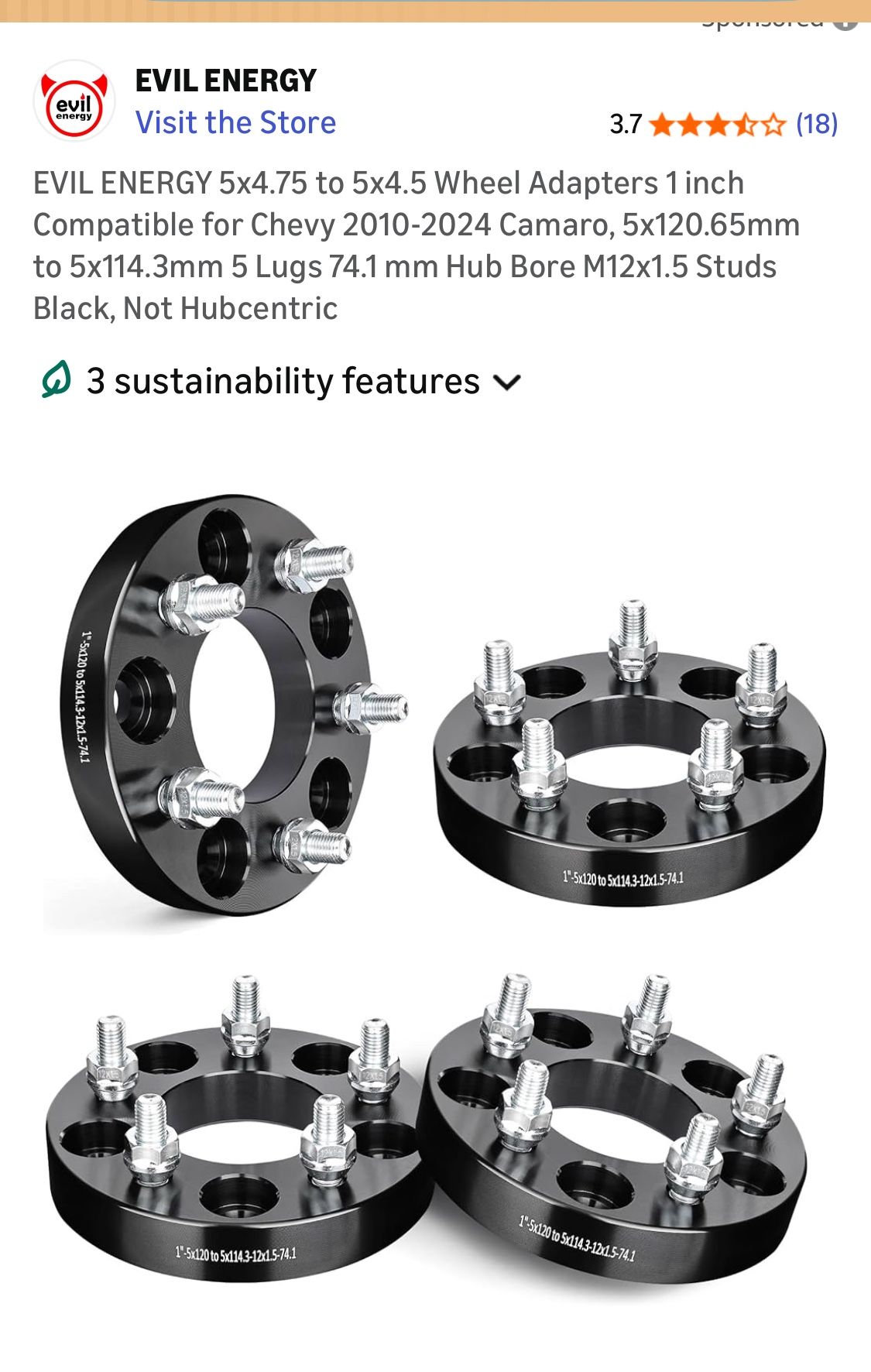 Evil Energy New wheel spacers(see Last Picture For Compatible Vehicles)