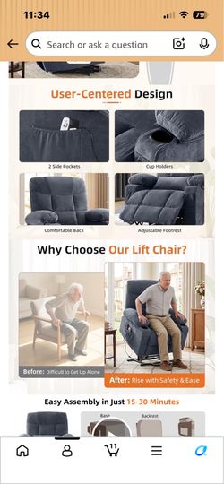 Brand new electric recliner massage heat light gray