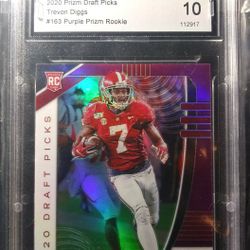 Trevon Diggs Prizm Purple #163 Graded Gem Mint 10 Rookie Dallas Cowboys