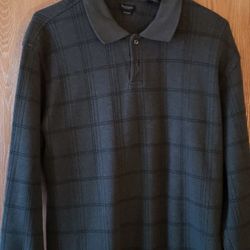 Mens L Long Sleeve Knit Shirt