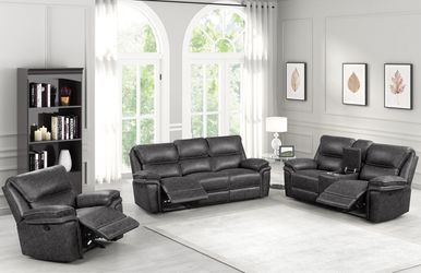 Dark Gray or Brown Recliner Sofa Set
