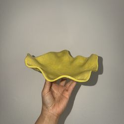 MUST GO BY 12/23!!  Wavy Sun Yellow Wabi Sabi Ceramic Serving Platter Plate Catchall Bowl Speckled Handthrown Pottery Organic Studio Dish