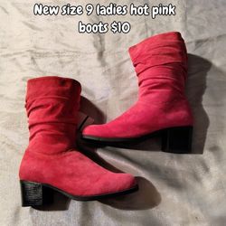 New Lady Size 9 Hot Pink Boots