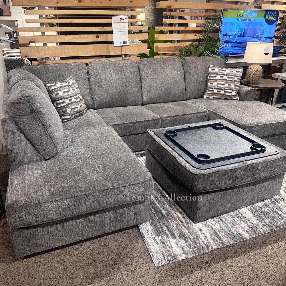U Shaped Sectional, Delivery&Finance Options, Putty Color, SKU#1029402R