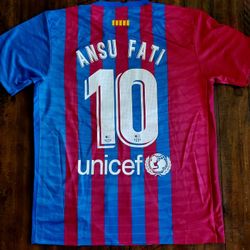 Barcelona Home Jersey ANSU FATI medium adult size.