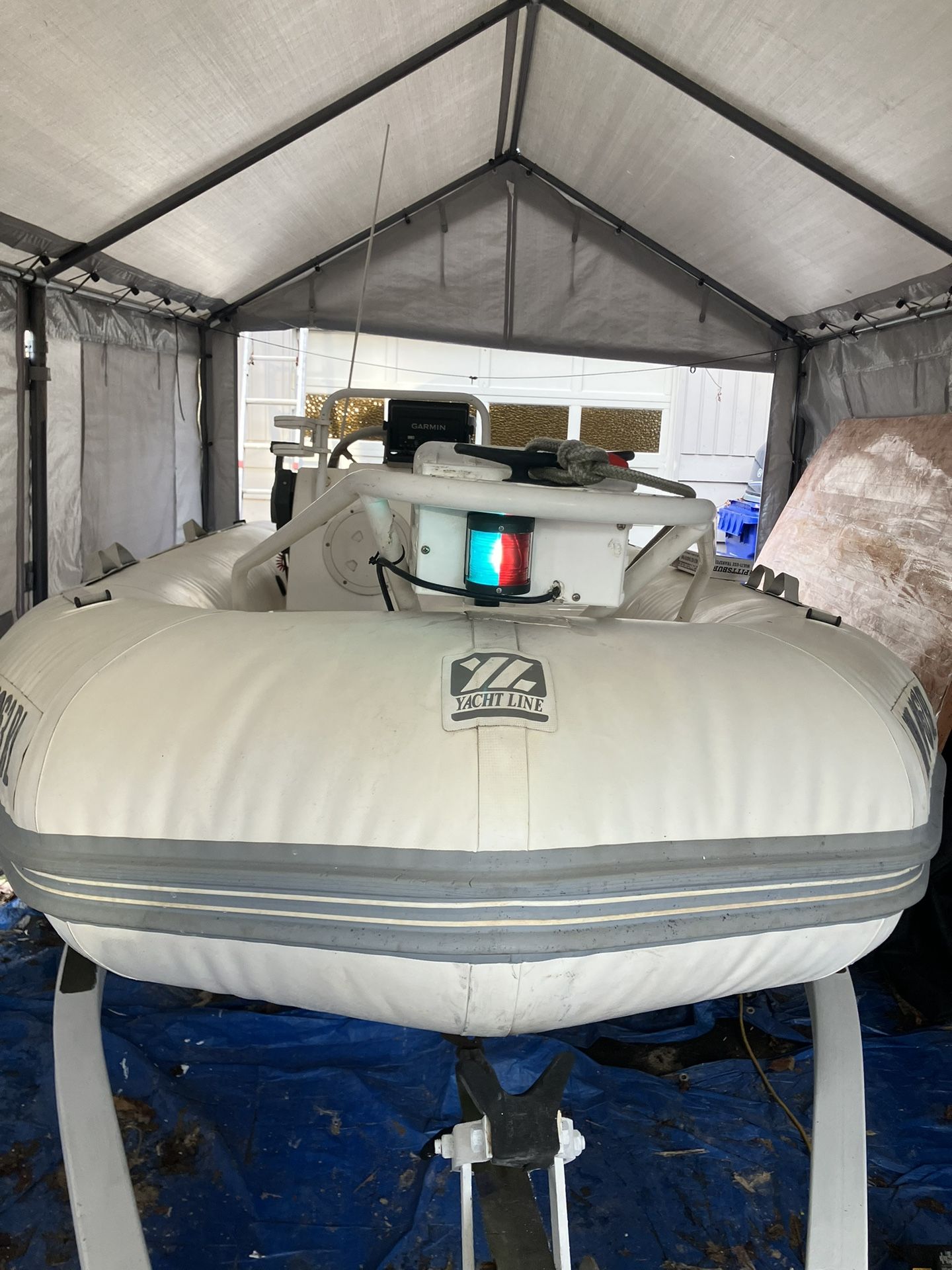 14 ‘ Zodiac Yachtline High End Tender. Like New 50 HP Yamaha With 44 Hrs Running Time.