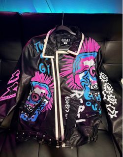 R3bel Punk Skull Biker Jacket