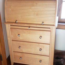 Unfinished Secretary Desk/Roll Top Dresser