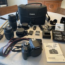 Canon EOS Rebel T6 w/ Canon EF-S 18-55mm and Canon EF 75-300mm Lenses + Accessories