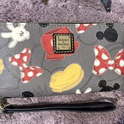 Disney Mickey Minnie Dooney And Bourke Long Wallet Wristlet 