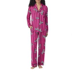 NWT Room Service Women's Shawl Collar Pajama Set Pink M