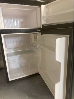 Black mini fridge