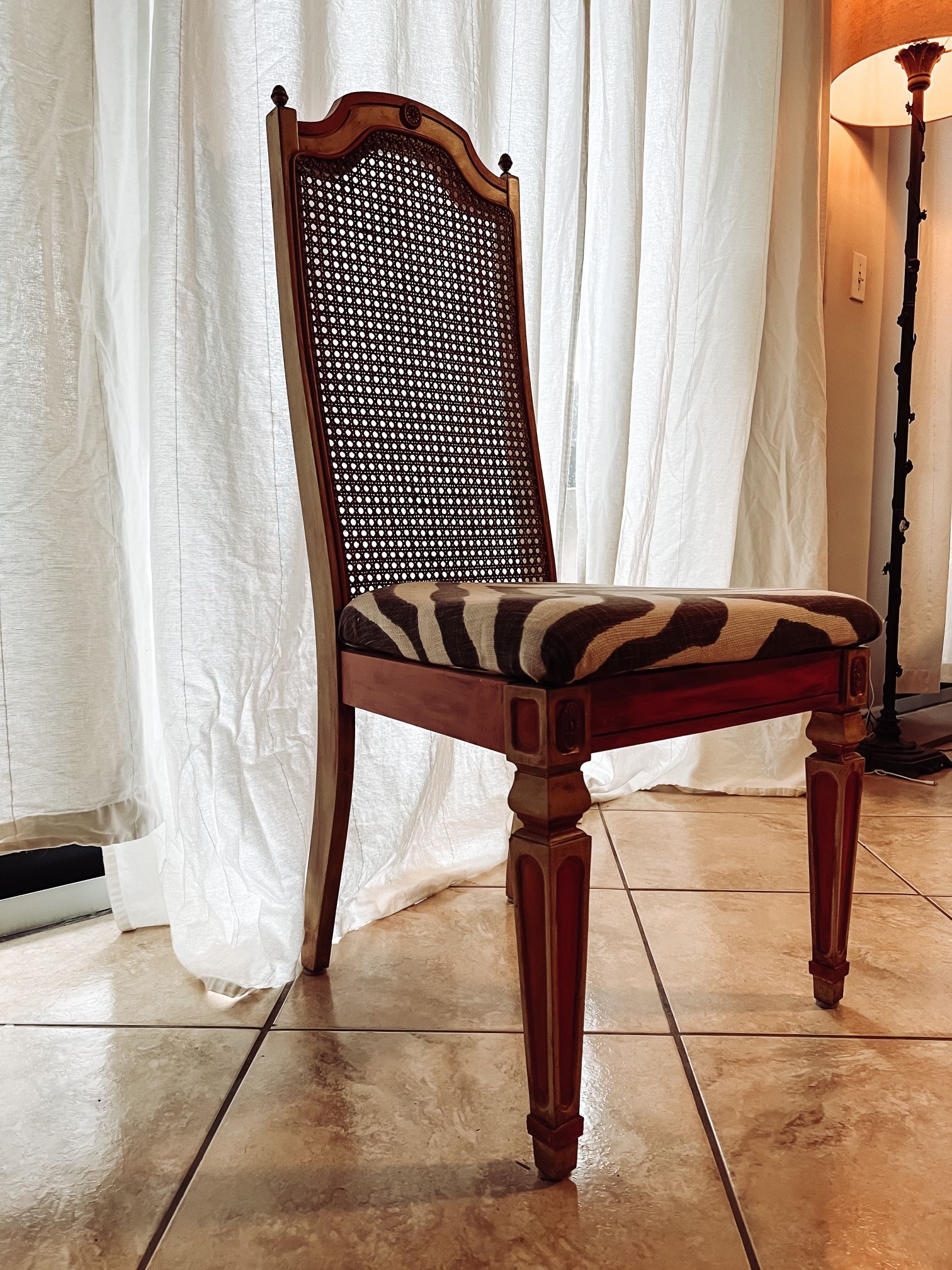 Solid Wood Cane Dining Chair 
