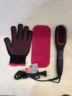 Micropure heated hair straighter brush