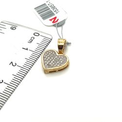 10kt Gold Diamond Cluster Heart Pendant 15ctw 1.77grams 153657 1