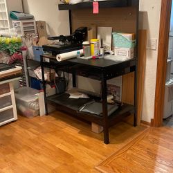 48-Inch Workbench with Power Outlets and Light, Black