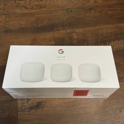 Unopened Google Nest Wifi Router and 2 Points with Speaker and Google Assistant 