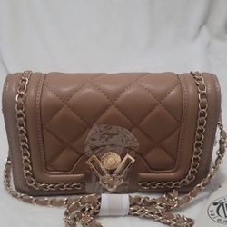 Taupe With Gold Hardware Crossbody- Valentino Orlandi