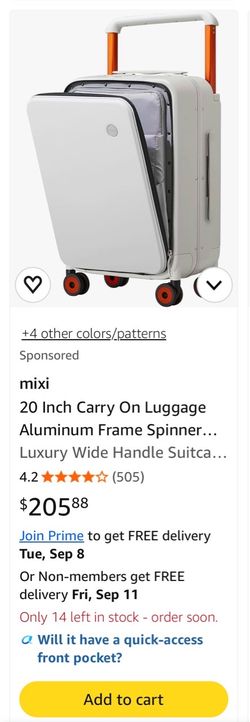 Brand new 20” Mixi carry on luggage, never used with tag