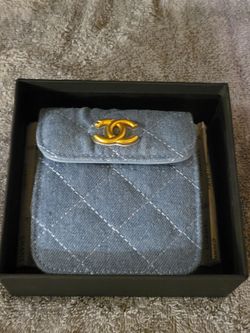 Chanel Denim Quilted Flap Mini Crossbody Blue